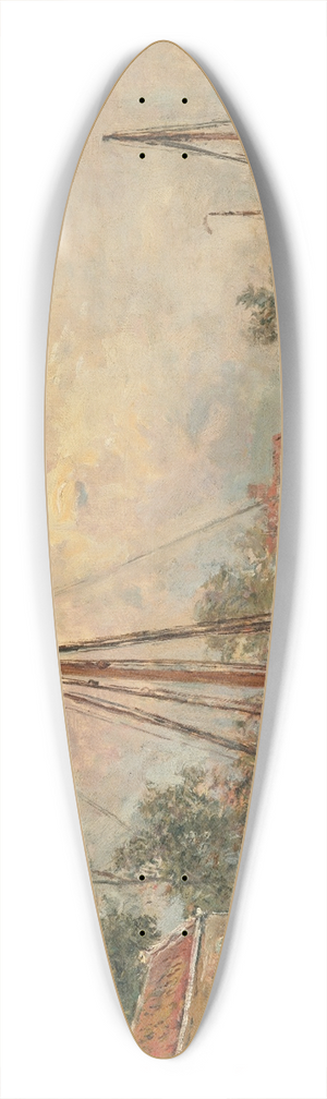 Johan Barthold Jongkind - Environs de Dordrecht 39.3 inch art pintail longboard deck