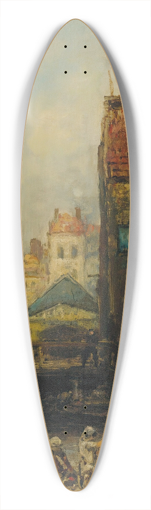Johan Barthold Jongkind - Haagse Veere, Rotterdam 39.3 inch art pintail longboard deck