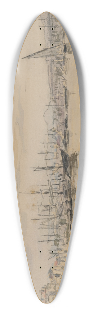 Johan Barthold Jongkind - Le Port de Marseille 39.3 inch art pintail longboard deck
