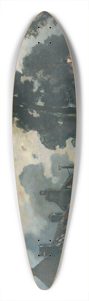 Johan Barthold Jongkind - Une rue  Delft, le soir 39.3 inch art pintail longboard deck