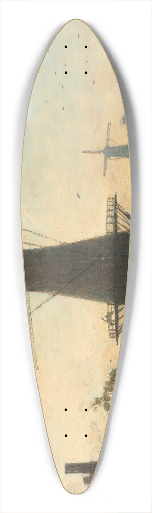 Johan Barthold Jongkind - Windmills near Rotterdam 39.3 inch art pintail longboard deck