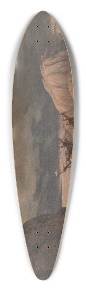 Johan Christian Dahl - A Shipwreck on the Coast of Norway 39.3 inch art pintail longboard deck