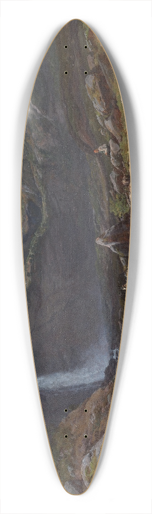 Johan Christian Dahl - Feige Waterfall (Feigefossen), Lysterfjord, Norway 39.3 inch art pintail longboard deck