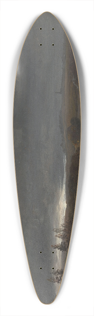 Johan Christian Dahl - Fields near Dresden with a white Horse 39.3 inch art pintail longboard deck