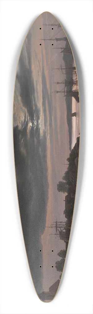 Johan Christian Dahl - Larvik by Moonlight 39.3 inch art pintail longboard deck