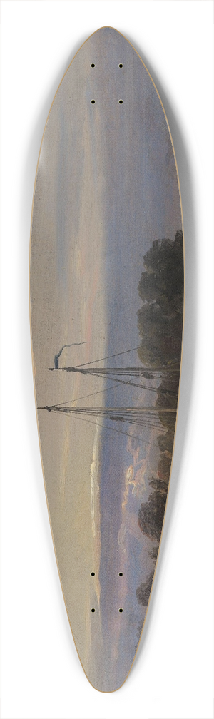 Johan Christian Dahl - The Elbe at Sunset 39.3 inch art pintail longboard deck