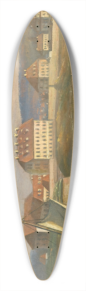 Johan Christian Dahl - View Over The Elbe And The Barracks 39.3 inch art pintail longboard deck