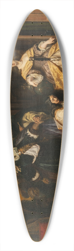 Johan Fredrik Hckert - Queen Christina of Sweden and Monaldeschi 39.3 inch art pintail longboard deck