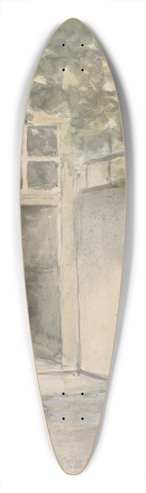 Johan Hendrik Weissenbruch - Gezicht op een binnenplaats vanuit het atelier van de kunstenaar in de Kazernestraat te Den Haag 39.3 inch art pintail longboard deck