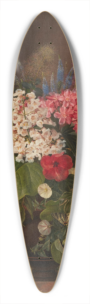 Johan Laurentz Jensen - Convulvulus, lupins, speedwell and fuschia in a vase 39.3 inch art pintail longboard deck