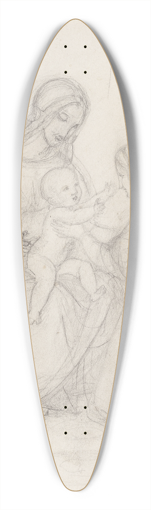 Johan Ludvig Lund - Siddende madonna med barn og knlende kvinde 39.3 inch art pintail longboard deck