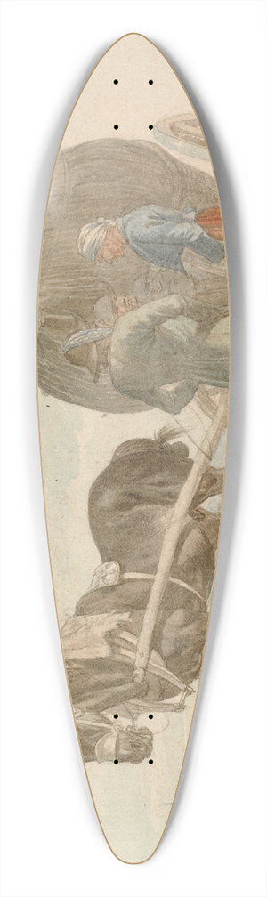 Johann Adam Klein - Austrian Peasants with a Horse and Cart, with a View of Vienna in the Distance 39.3 inch art pintail longboard deck