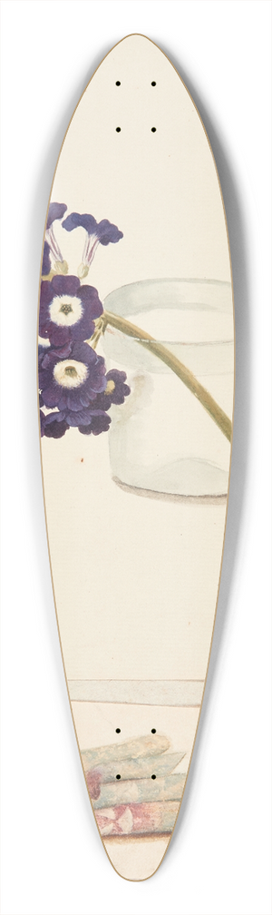Johanna Fosie - Studie af blomst i glas med vand og hvide asparges 39.3 inch art pintail longboard deck Johanna Fosie - Studie af blomst i glas med vand og hvide asparges 39.3 inch art pintail longboard deck