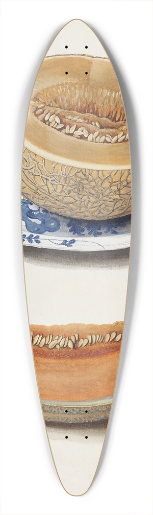 Johanna Fosie - Studie Af To Netmeloner, Halveret Og Kvadreret 39.3 inch art pintail longboard deck