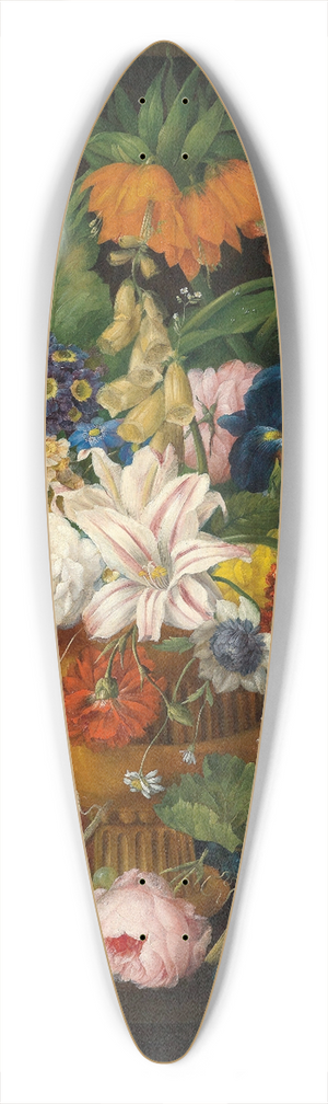 Johann Baptist Drechsler - Still Life Of Flowers With Grapes 39.3 inch art pintail longboard deck Johann Baptist Drechsler - Still Life Of Flowers With Grapes 39.3 inch art pintail longboard deck