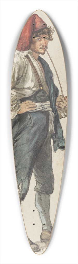 Johann Baptist Kirner - Italiener mit roter Zipfelmtze, eine langstielige Pfeife rauchend 39.3 inch art pintail longboard deck