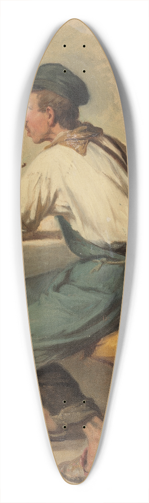 Johann Baptist Kirner - Junger Handwerker, mit Pfeife und Schirmmtze am Tisch sitzend 39.3 inch art pintail longboard deck