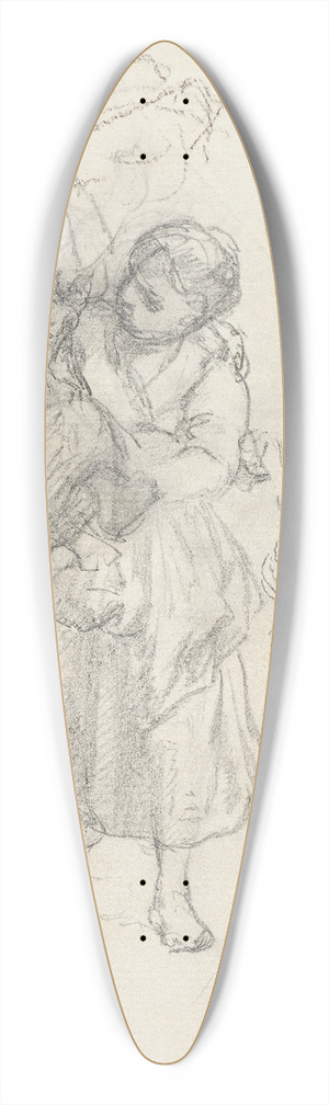 Johann Baptist Kirner - Preparatory study for; Italian children, playing 39.3 inch art pintail longboard deck