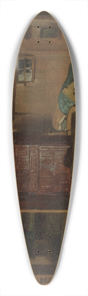 Johann Baptist Kirner - Schwarzwlder Bauernstube mit Bett und Sitzbank am Kachelofen 39.3 inch art pintail longboard deck