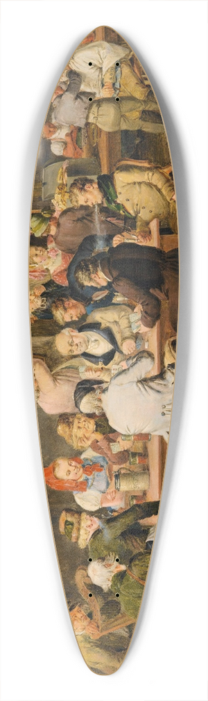 Johann-Baptist Pflug - Tavern Scene 39.3 inch art pintail longboard deck Johann-Baptist Pflug - Tavern Scene 39.3 inch art pintail longboard deck