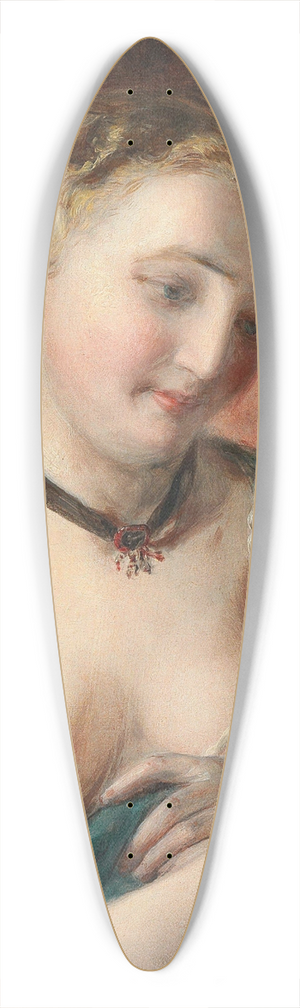 Johann Baptist Reiter - A girl with a black choker 39.3 inch art pintail longboard deck