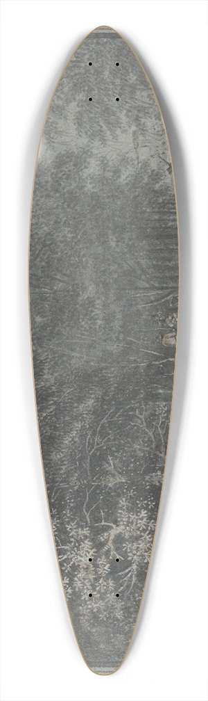 Johann Caspar Zehender - Wald mit Wasser und einer Brcke, dabei mehrere Figuren 39.3 inch art pintail longboard deck