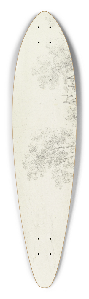 Johann Christoph Dietzsch - Huser eines Dorfes in einer hgeligen Landschaft, von links fhrt ein Weg mit einer Gruppe von Personen ber eine Anhhe zu den Husern 39.3 inch art pintail longboard deck