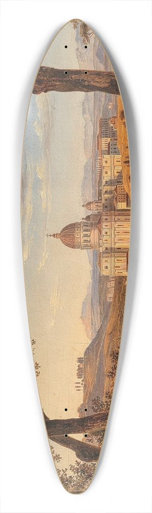 Johann Christoph Gubig - Rome, View of St. Peters Basilica 39.3 inch art pintail longboard deck