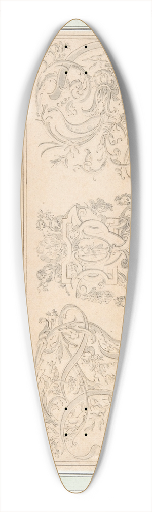Johann Daniel Preissler - Design for Orthographia pl.8 39.3 inch art pintail longboard deck