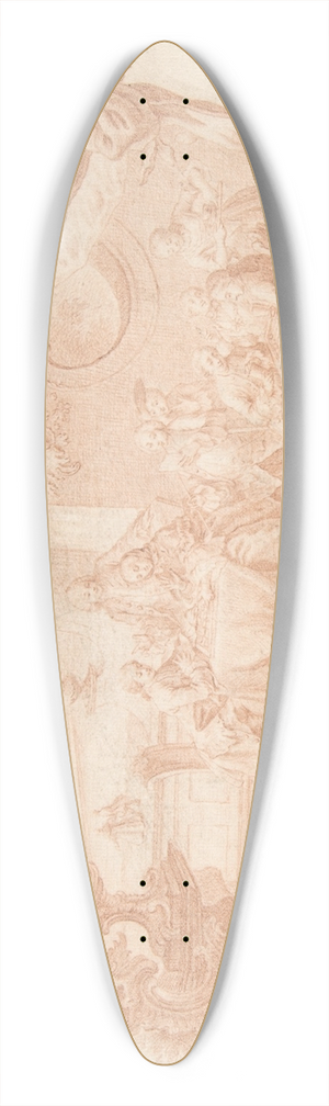 Johann Esaias Nilson - Game of Backgammon 39.3 inch art pintail longboard deck