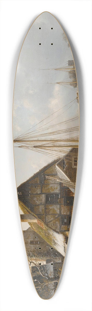 Johannes Bertholomus Duntze - Winter On The Rhine 39.3 inch art pintail longboard deck