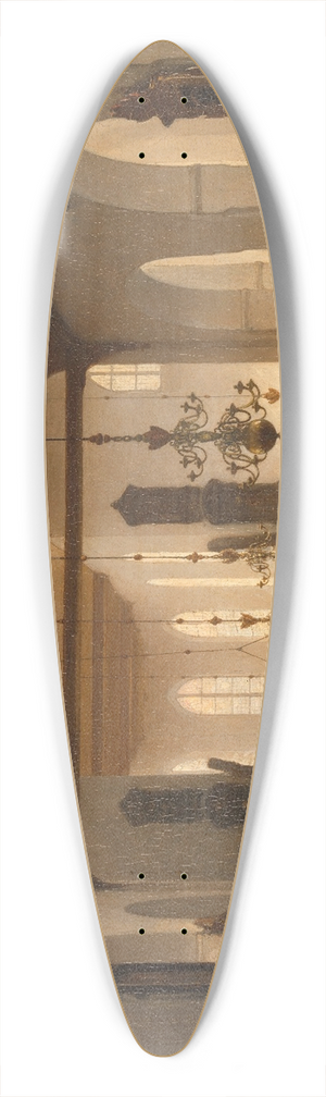 Johannes Bosboom - A Service in the Geertekerk, Utrecht 39.3 inch art pintail longboard deck Johannes Bosboom - A Service in the Geertekerk, Utrecht 39.3 inch art pintail longboard deck