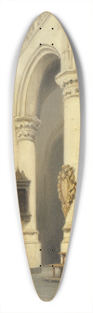 Johannes Bosboom - Church Interior 39.3 inch art pintail longboard deck