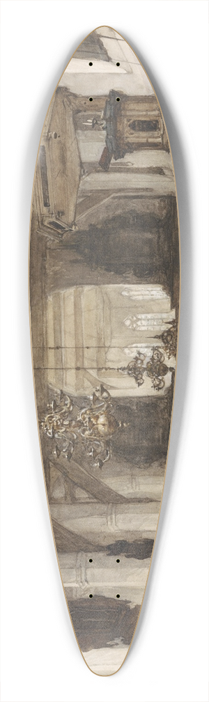 Johannes Bosboom - Interieur van de Oude Kerk te Maasland 39.3 inch art pintail longboard deck