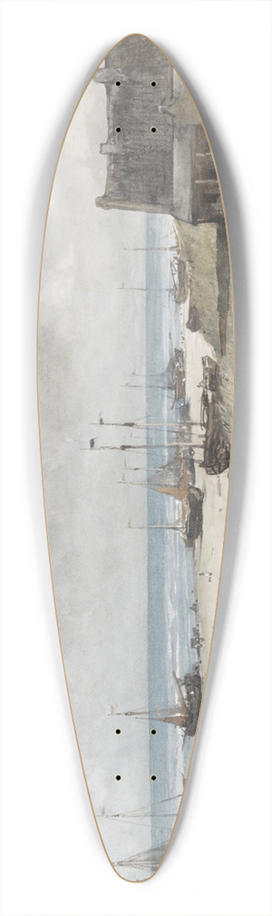 Johannes Bosboom - The Beach at Scheveningen 39.3 inch art pintail longboard deck