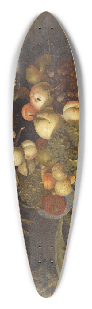Johannes Bosschaert - Still Life With Apples, Pears, Grapes And Other Fruits In AChinese Porcelain Bowl On A Ledge Alongside A Melon 39.3 inch art pintail longboard deck