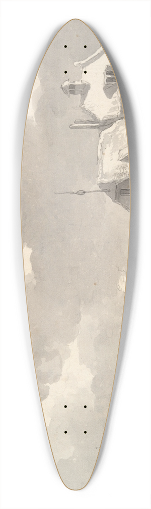 Johannes Christiaan Schotel - An Estuary in aStorm 39.3 inch art pintail longboard deck