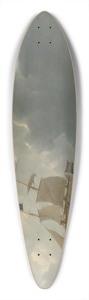 Johannes Christiaan Schotel - Ships in a Turbulent Sea 39.3 inch art pintail longboard deck