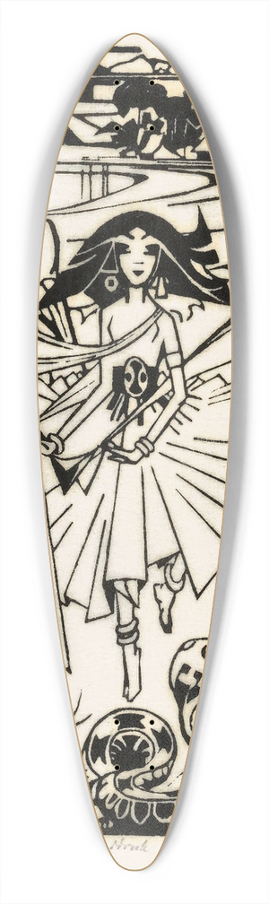 Johannes Frederik Engelbert ten Klooster - Hindoedanseres 39.3 inch art pintail longboard deck