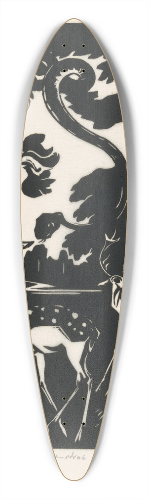 Johannes Frederik Engelbert ten Klooster - Slang met herten 39.3 inch art pintail longboard deck