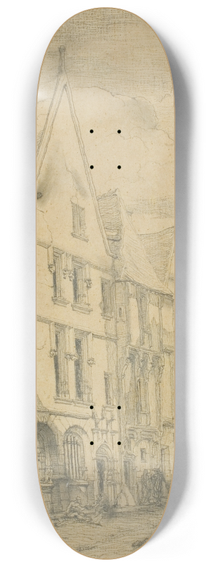 Charles Meryon - Rue des Toiles, Bourges 8.25 inch art skate deck Charles Meryon - Rue des Toiles, Bourges 8.25 inch art skate deck