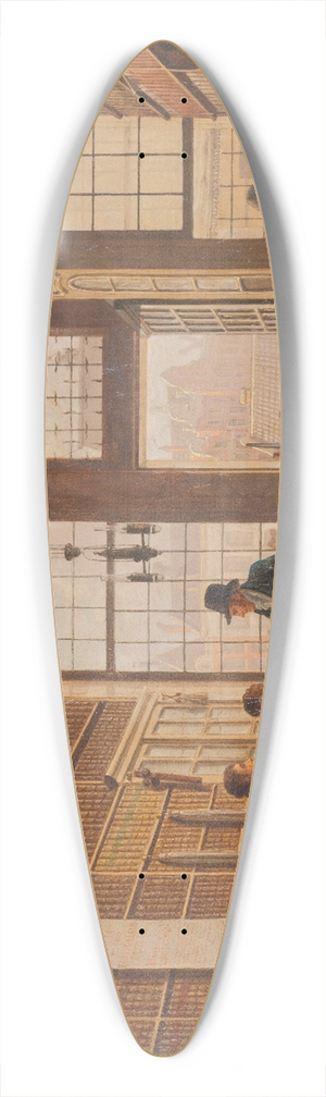 Johannes Jelgerhuis - The Shop of the Bookdealer Pieter Meijer Warnars on the Vijgendam in Amsterdam 39.3 inch art pintail longboard deck