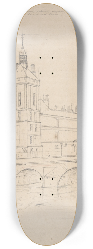 Charles Meryon - The Clock Tower 8.25 inch art skate deck
