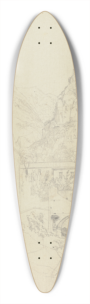 Johannes Thomas - Part view of Amalfi 39.3 inch art pintail longboard deck