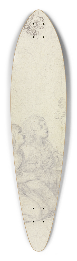 Johann Friedrich August Tischbein - Knabe und Mdchen mit einer Taube vor einer mnnlichen Herme kniend 39.3 inch art pintail longboard deck