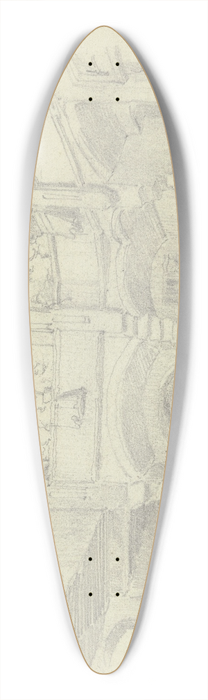 Johann Friedrich Hoff - Inner yard in Munich 39.3 inch art pintail longboard deck