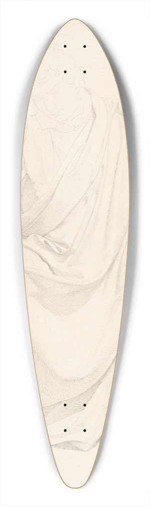 Johann Friedrich Overbeck - A Drapery Study of a Seated Man early 39.3 inch art pintail longboard deck