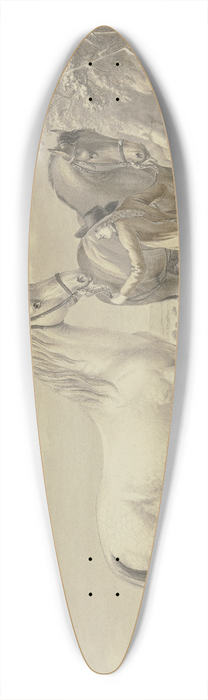 Johann Georg Pforr - Neapolitan horses 39.3 inch art pintail longboard deck