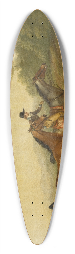 Johann Georg Pforr - Two English Horses 39.3 inch art pintail longboard deck