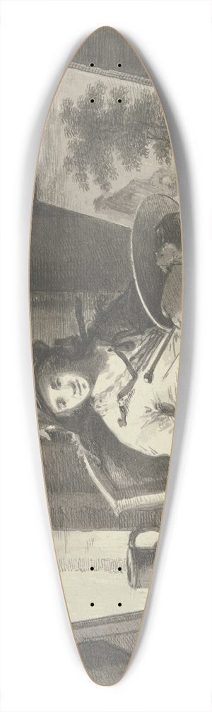 Johann Georg Trautmann - Ein Maler in seinem Atelier 39.3 inch art pintail longboard deck